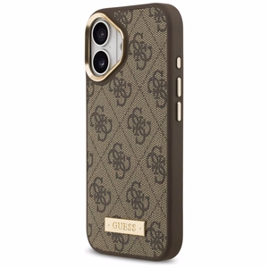 Guess 4G Logotipa Plāksne Magnētiskais viedtālruņa apvalks iPhone 17 brūns