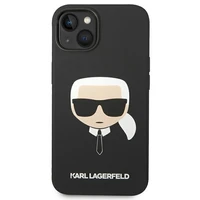 KARL LAGERFELD KLHCP14SSLKHBK IPHONE 14/15/13 6.1 "MACIŅŠ MELNS / MELNS SILIKONA KARL`S HEAD