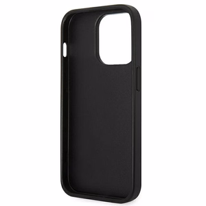 Karl Lagerfeld Saffiano Karl's Head Patch viedtālruņa apvalks iPhone 14 Pro - sudraba