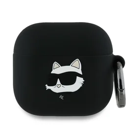Karl Lagerfeld silikona Choupette Head 3D vāciņš AirPods 4 – melns