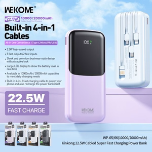 Portatīvais lādētājs WK Design „WP-66“ melns 20000mAh (22.5W)