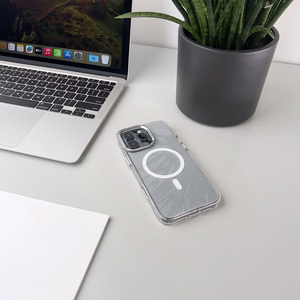 Viedtālruņa apvalks ar spīdumiem ar MagSafe Samsung Galaxy S25 Edge - balts