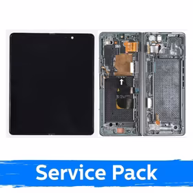 LCD displejs saderīgs ar Samsung F936 Z Fold4 (INNER) ar rāmi / Pelēkzaļš / (Service Pack)