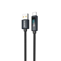 Dudao L7T USB-A - USB-C 66W kabelis ar LED ekrānu 1m - melns
