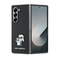 Karl Lagerfeld Saffiano metāla piespraudes viedtālruņa apvalks Samsung Galaxy Z Fold 6 - melns