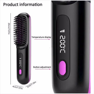 Bezvadu matu taisnošanas ķemme Reach HairMini, melns