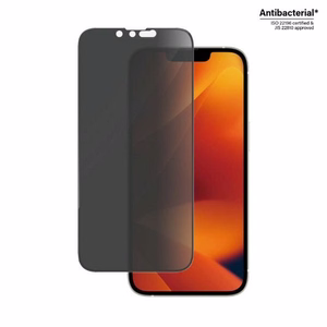 PanzerGlass Ultra-Wide Fit rūdītais stikls antibakteriālais privātuma iPhone 14/13 Pro/13