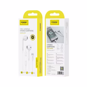 FONENG vadu austiņas T15 USB-C ar mikrofonu 1.2M balts