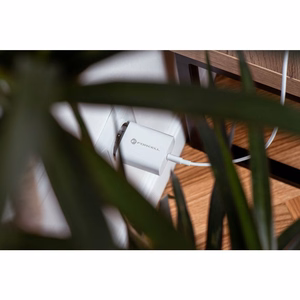 FORCELL F-ENERGY TFK-TC-25WPD ceļojumu lādētājs Type C + kabelis Type C uz Type C PD Q.C 3A 25W balts