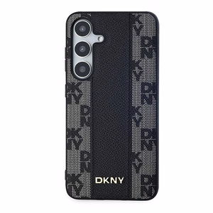 DKNY Leather Checkered Mono Pattern MagSafe чехол для Samsung Galaxy S24 - чёрный