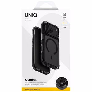 Uniq Combat Magclick Charging vāciņš iPhone 18 Pro / 17 Pro – melns