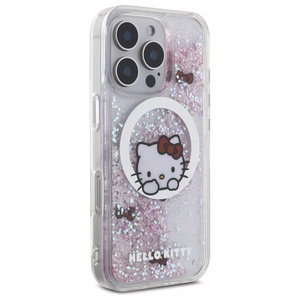 Hello Kitty Liquid Glitter Sweet Kitty Bows MagSafe iPhone 16 Pro Case - White