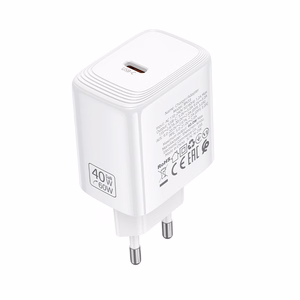 Borofone BN33 Fuente GaN USB-C tīkla lādētājs QC3.0 PD 40W balts