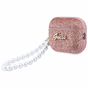 Guess Glitter Pearl Siksniņa Maciņš for AirPods Pro 3 - rozā