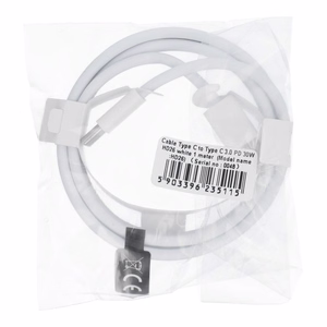 Kabelis Type C uz Type C PD QC3.0 3A 30W HD26 1 m balts
