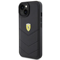 Ferrari dygsnots metāla logotipa apvalks iPhone 15 – melns