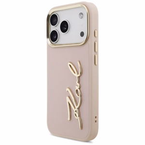 Karl Lagerfeld Karl Script Logo viedtālruņa apvalks iPhone 17 Pro - rozā