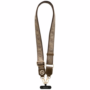 GUESS universal strap GUUCNP4DGMW (4G PU Strap Tether Patch Strass Metal Logo) brown