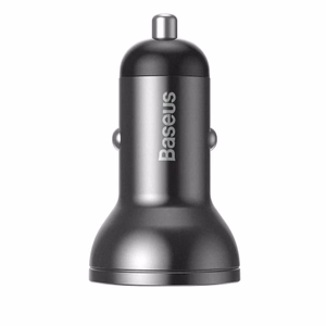 Automašīnas lādētājs Baseus CCBX-0G pelēks 24W (2xQC3.0 / AR LED VOLTMETRU)