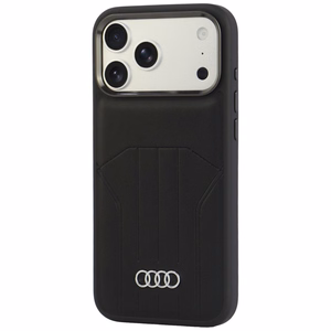 Audi sintētiskās ādas vāciņš modelim iPhone 18 Pro Max / 17 Pro Max, saderīgs ar MagSafe – melns