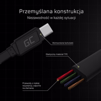 zaļš Cell KABGC03 USB cable 0.25 m USB A USB C melns