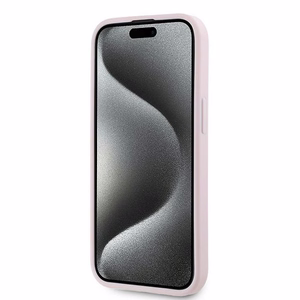 Karl Lagerfeld Diagonal Quilted Script case for iPhone 15 Plus / 14 Plus - pink