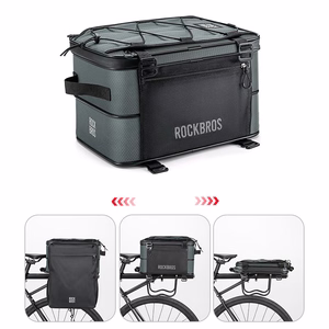 Rockbros A30 ROAD TO SKY saliekama 15–30 l velosipēda bagāžnieka soma – pelēka