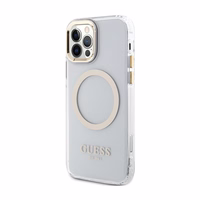 Guess GUHMP12MHTRMD iPhone 12/12 Pro 6.1" zelta/zelta hardcase Metal Outline Magsafe