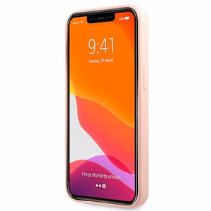 Guess GUHCP13LLS4GWPI iPhone 13 Pro / 13 6.1 silikona 4G logotipu kietais apvalks - rozā