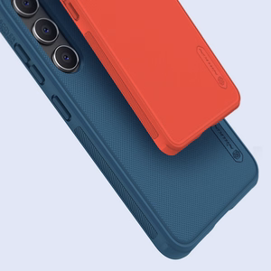 Nillkin Super Frosted Shield Pro viedtālruņa apvalks Samsung Galaxy S23+ ar statīvu zilā krāsā