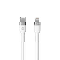 Forever Elastīgs kabelis USB-C - Lightning 1,0 m 20W balts