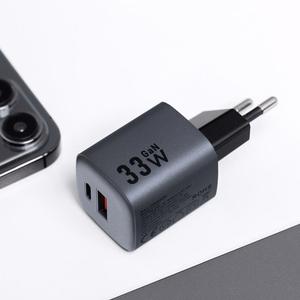 FORCELL F-ENERGY GaN VT-31 pelēks ceļojuma lādētājs Type C + USB A PD QC4.0 3A 33W ar PD