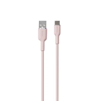 Puro Soft USB-A - USB-C kabelis 1.5m - rozā