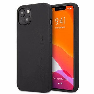 Mercedes AMG ādas maciņš ar karsto spiedumu iPhone 13 / 14 / 15, melns