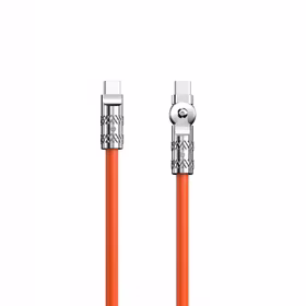 USB Kabelis Dudao "L24CC" (180' corner) Oranžs "Type-C / Type-C" 100cm (up to120W)