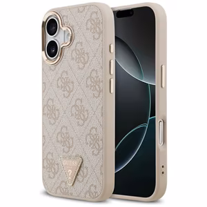 Guess 4G Triangle Logo Magnētiskais viedtālruņa apvalks iPhone 17 - rozā zelts