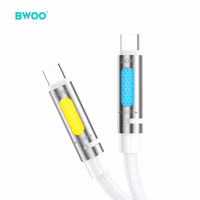 BWOO 240W Super Fast Charging Data Kabelis With RGB Light balts X325C-C