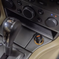 Forever CC-06 PD QC auto lādētājs 1x USB-C 1x USB 20W melns + USB-C - USB-C kabelis 60W