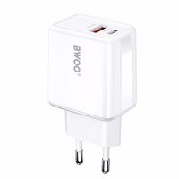 BWOO wall lādētājs CDA182 QC 38W 1x USB-A + 1x USB-C balts