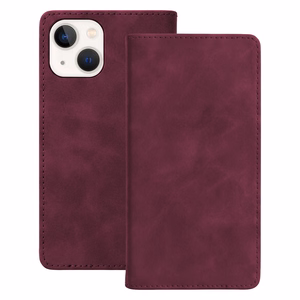 Smart Suede maciņš priekš iPhone 14, bordo