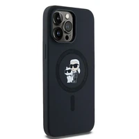 Karl Lagerfeld Silikona Karl&Choupette Magnētiskais viedtālruņa apvalks iPhone 14 Pro - melns