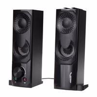 2 in 1 PC Speaker Soundbar Computer RGB LED Backlight Stereo Gaming USB 2 x 3W AUX 3.5 mm