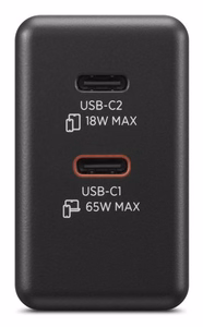 LENOVO Dual USB-C 65W GaN lādētājs melns