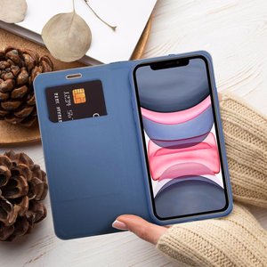 Viedtālruņa apvalks (m) - LUNA Book Carbon IPHONE 11 zils (m)