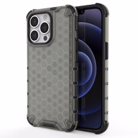 Honeycomb Case bruņu vāks ar TPU buferi iPhone 13 Pro melns