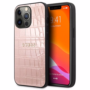 Guess Croco Strap Collection viedtālruņa apvalks iPhone 13 Pro / 13 6.1" - rozā