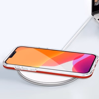  Skaidrs 3in1 vāciņš iPhone 13 Pro ar sarkanā rāmis želejas pārklājums