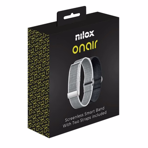 Nilox ONAIR Screenless Band aproce bez ekrāna, sudrabaina/melna