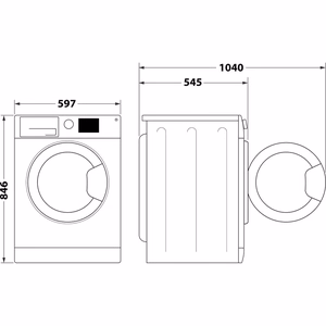 Whirlpool WSD 74 WBB PL brīvi stāvošs priekšējās ielādes veļas žāvētājs, 7 kg, balts