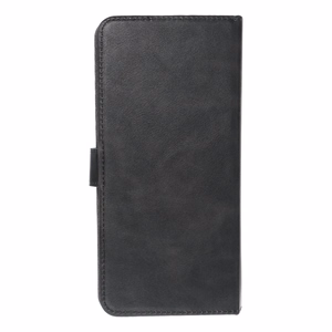 Universāls grāmatas tipa viedtālruņa apvalks COMMON izmērs XL, paredzēts SAMSUNG A12 / A13 4G / A34 5G / A02s / XIAOMI Redmi 12 4G / 12C / NOTE 12 4G / 12 PRO 5G / OPPO A53s / A72 / A92, melns